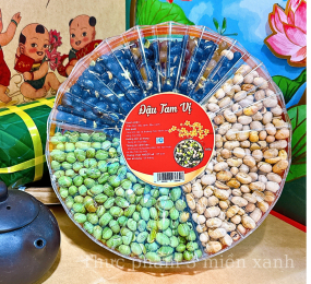 SET Đậu Tam Vị 300g - Hộp Sun Khía 3 Ngăn
