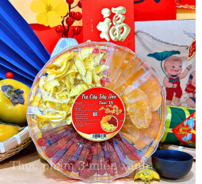 SET Trái Cây Sấy Dẻo Tam Vị 300g - Hộp Sun Khía 3 Ngăn