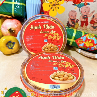 Hạnh Nhân Rang Bơ 450g - Hộp Tròn A15