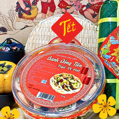 Bánh Đồng Tiền Ngũ Vị Hạt 450g - Hộp Tròn A15