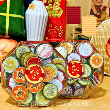 Kẹo Socola Trái Cây 250g - Hộp bát giác