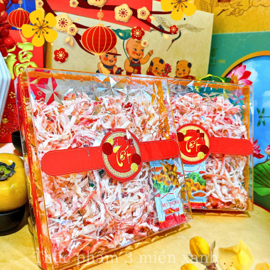 Mực Sợi Hấp Dừa 400g - Hộp Ngôi Sao Lớn