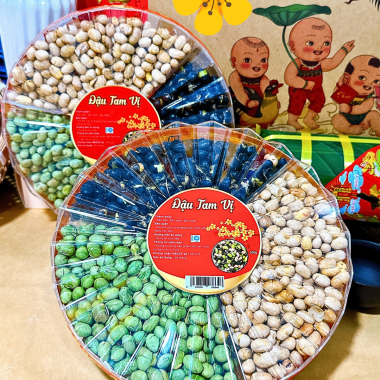 SET Đậu Tam Vị 300g - Hộp Sun Khía 3 Ngăn