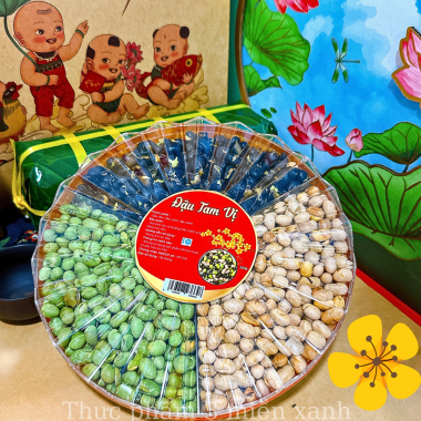 SET Đậu Tam Vị 300g - Hộp Sun Khía 3 Ngăn