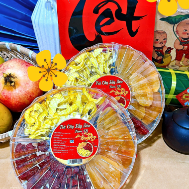 SET Trái Cây Sấy Dẻo Tam Vị 300g - Hộp Sun Khía 3 Ngăn