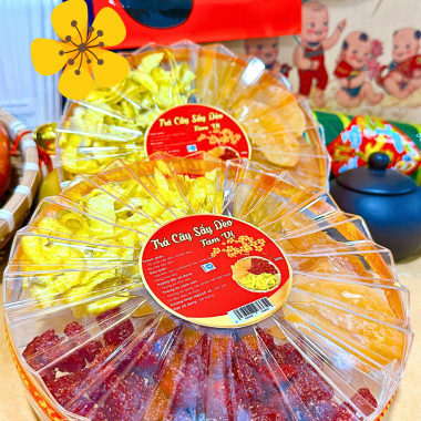 SET Trái Cây Sấy Dẻo Tam Vị 300g - Hộp Sun Khía 3 Ngăn