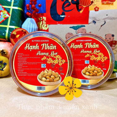 Hạnh Nhân Rang Bơ 450g - Hộp Tròn A15