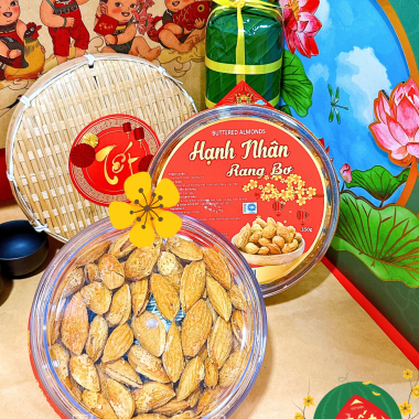 Hạnh Nhân Rang Bơ 450g - Hộp Tròn A15