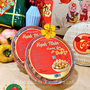 Hạnh Nhân Rang Bơ 450g - Hộp Tròn A15