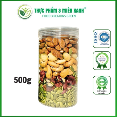 Hạt 5 Vị Tách Vỏ ( Macca, hạt điều, óc chó, hạnh nhân, bí xanh )