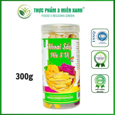 Khoai Sấy Mix 3 Vị ( Khoai môn, khoai lang vàng , khoai tím )