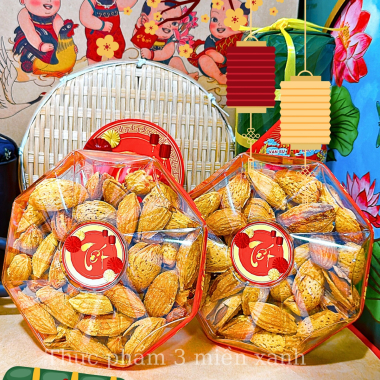 Hạnh Nhân Rang Bơ 180g - Hộp Bát Giác